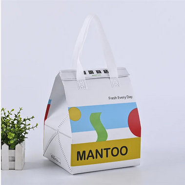 无纺布外卖手提袋食品广告折叠覆膜铝箔奶茶店保温袋印刷logo