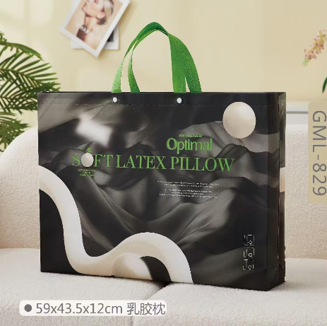 覆膜无纺布枕芯乳胶枕手提袋单人枕包装袋家纺袋子可印logo